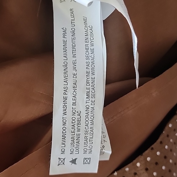 Zara Basic Women's Brown Metallic Dot Strapless Dress. Size M - Picture 6 of 6